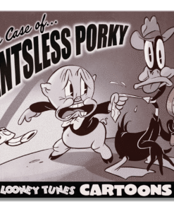 16" X 12 1/2" LOONEY TUNES THE CASE OF THE PANTLESS PORKY PIG METAL SIGN NEW