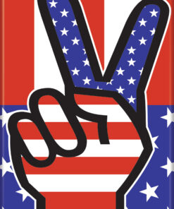Ata-Boy US Flag Hand SIgn 2.5" x 3.5" Magnet for Refrigerators
