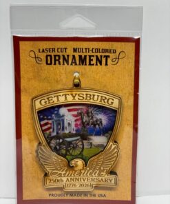 Gettysburg America's 250th Anniversary Laser Engraved Wooded Christmas Ornament