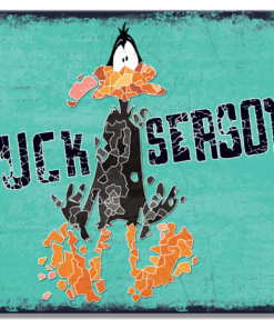 16" X 12 1/2" LOONEY TUNES DUCK SEASON DAFFY DUCK METAL SIGN NEW