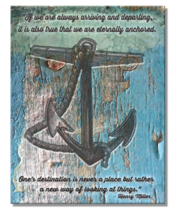 12 1/2" x 16" TIN SIGN ANCHOR OUR DESTINATION IS NEVER A PLACE METAL SIGN NEW