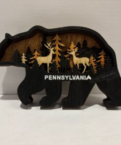 BEAR PENNSYLVANIA WOODEN DI CUT REFRIGERATOR MAGNET NEW