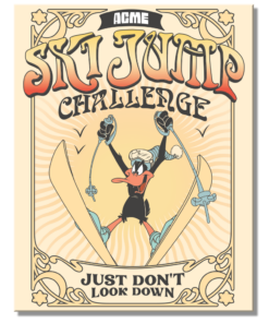 12 1/2" x 16" TIN SIGN LOONEY TUNES ACME SKI JUMP DAFFY DUCK METAL SIGN