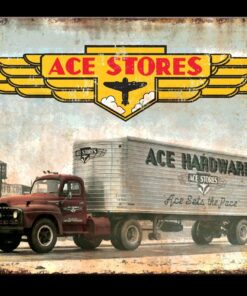 16" X 12 1/2" TIN SIGN ACE HARDWARE TRUCK ACE STORES METAL SIGN NEW