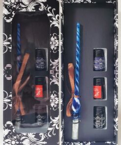 CALLIGRAPHY COLLECTOR'S SET IN GIFT BOX PEN WITH 3 INKS RED, BLUE & BLACK