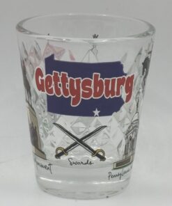 GETTYSBURG MULTI IMAGE INSIDE DIAMOND PATTERN SHOT GLASS NEW